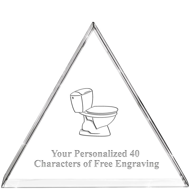 4"TRIANGLE CRYSTAL PAPERWEIGHT