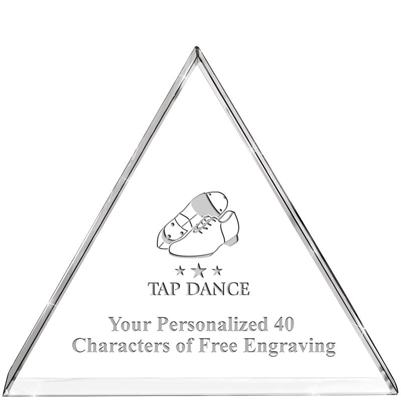 4"TRIANGLE CRYSTAL PAPERWEIGHT