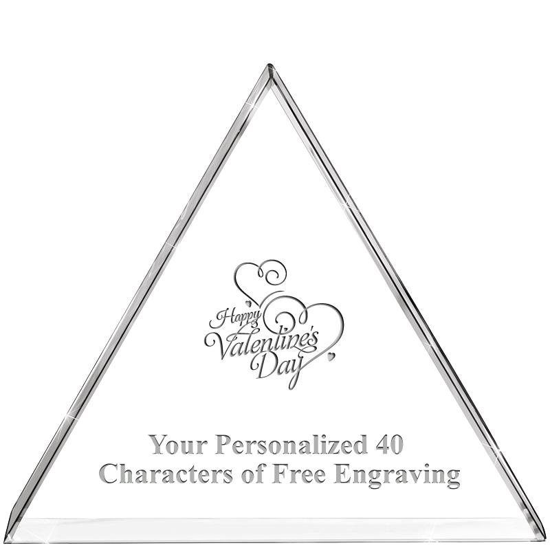 4"TRIANGLE CRYSTAL PAPERWEIGHT