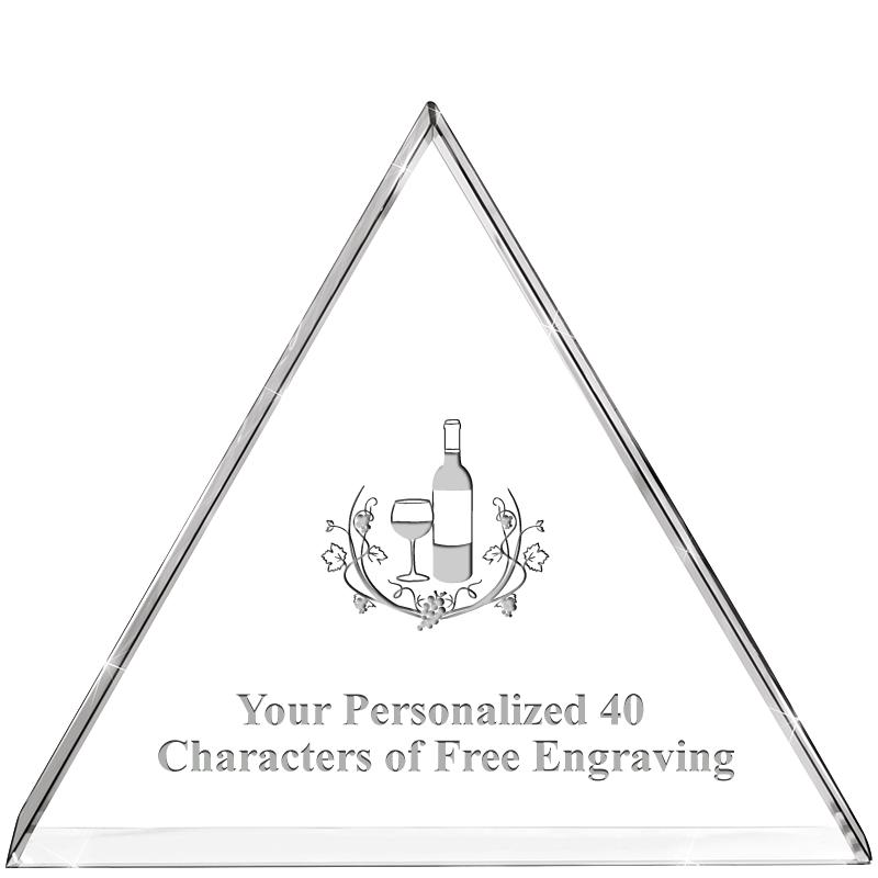 4"TRIANGLE CRYSTAL PAPERWEIGHT