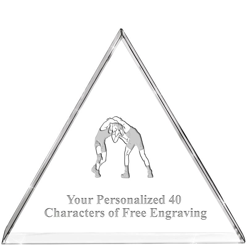 4"TRIANGLE CRYSTAL PAPERWEIGHT