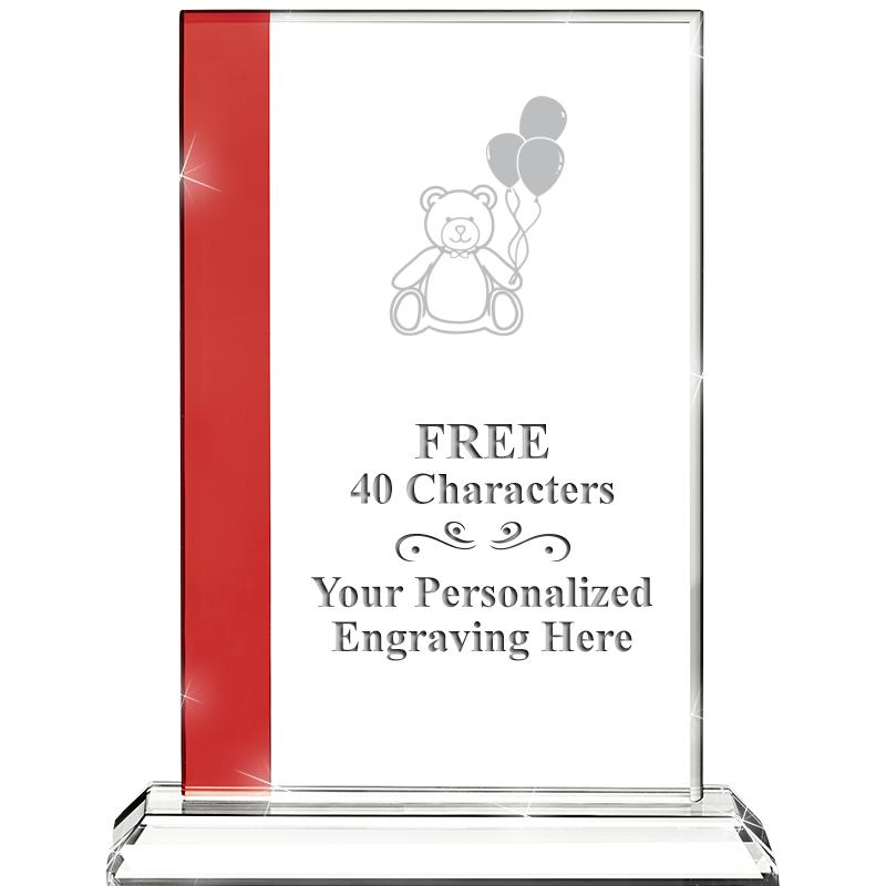 7"FLORENCE CRYSTAL W/RUBY STRP