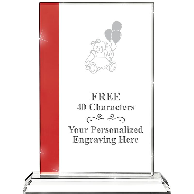 7"FLORENCE CRYSTAL W/RUBY STRP