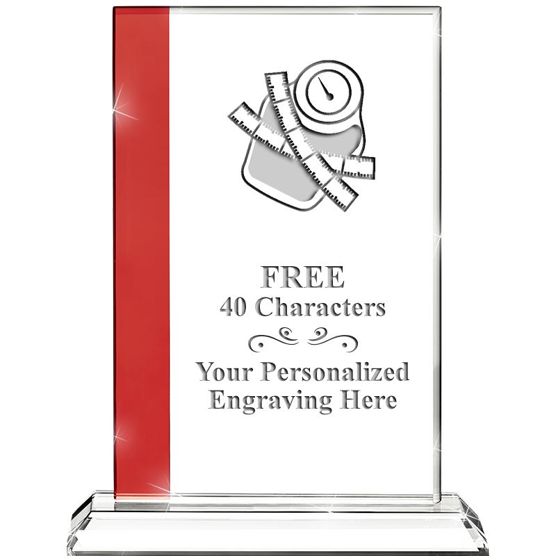 7"FLORENCE CRYSTAL W/RUBY STRP