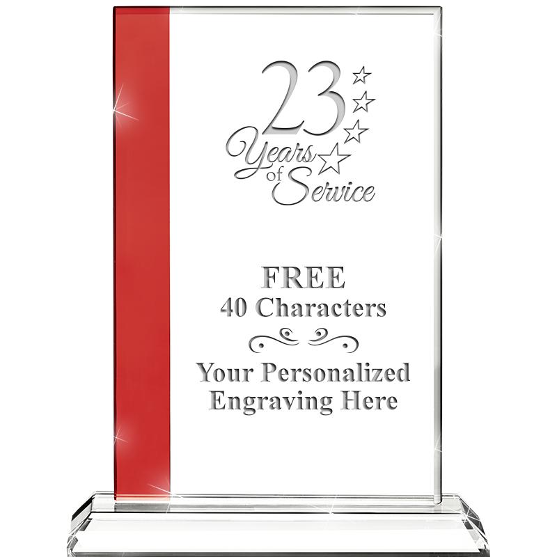 7"FLORENCE CRYSTAL W/RUBY STRP