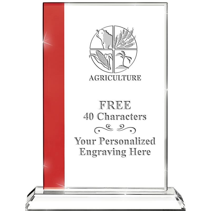 7"FLORENCE CRYSTAL W/RUBY STRP