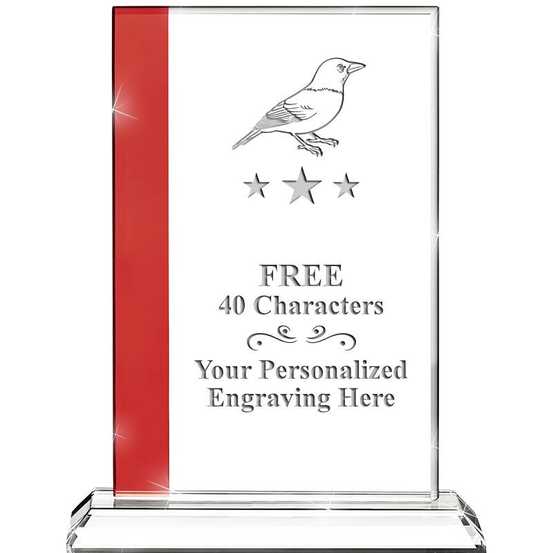 7"FLORENCE CRYSTAL W/RUBY STRP