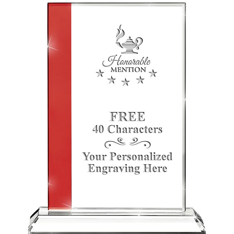 7"FLORENCE CRYSTAL W/RUBY STRP