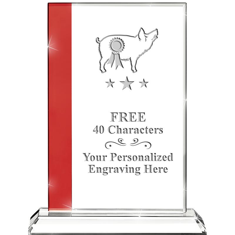 7"FLORENCE CRYSTAL W/RUBY STRP