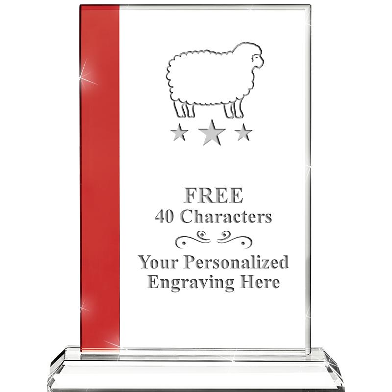 7"FLORENCE CRYSTAL W/RUBY STRP