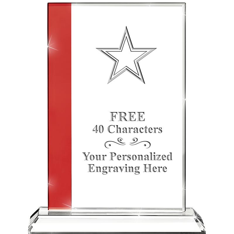 7"FLORENCE CRYSTAL W/RUBY STRP