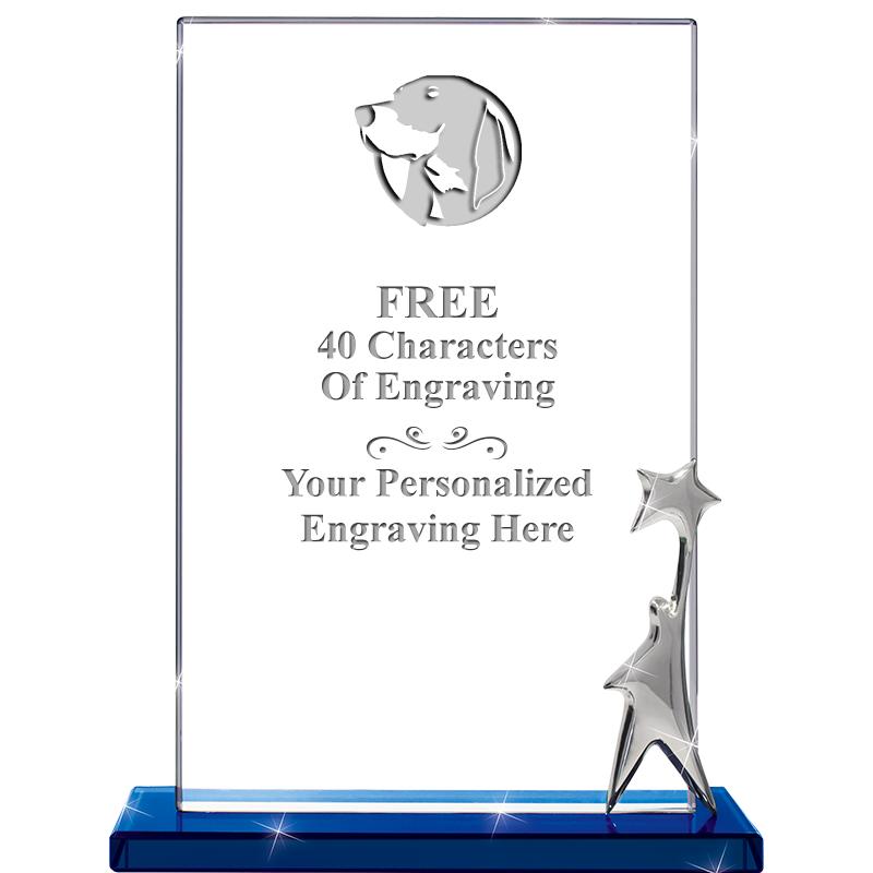 8.25" RISE UP BLUE BASE CRYSTL