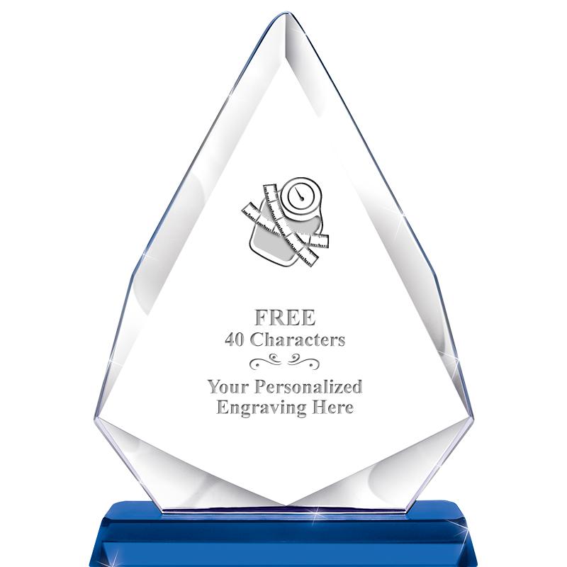 10" SAPPHIRE FORTUNE CRYSTAL