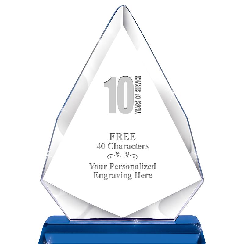 10" SAPPHIRE FORTUNE CRYSTAL