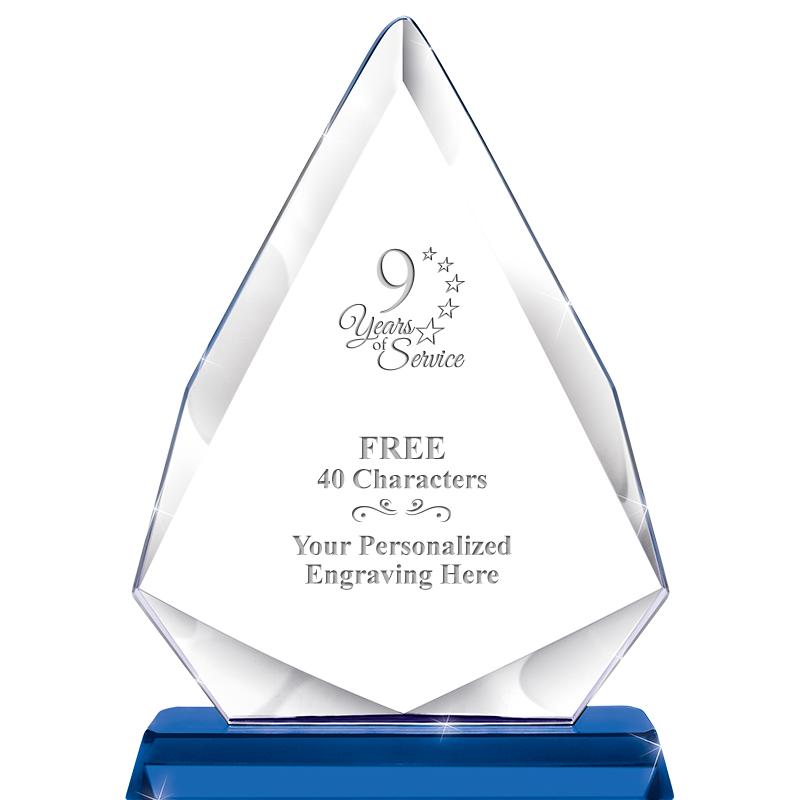 10" SAPPHIRE FORTUNE CRYSTAL