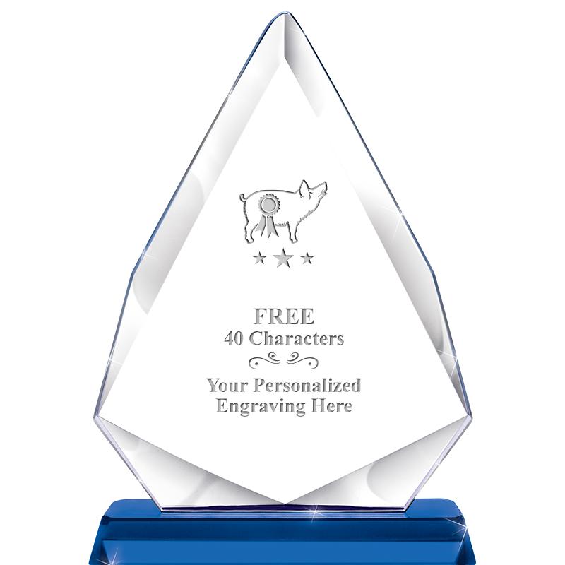 10" SAPPHIRE FORTUNE CRYSTAL