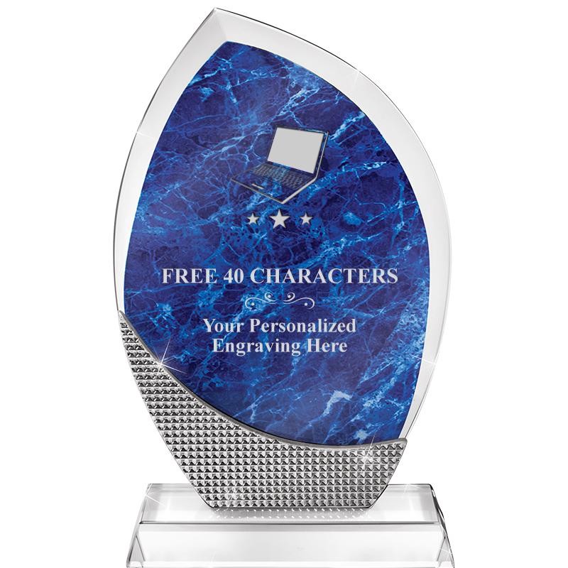 8.5" SPARKLING BLUE CRYSTAL