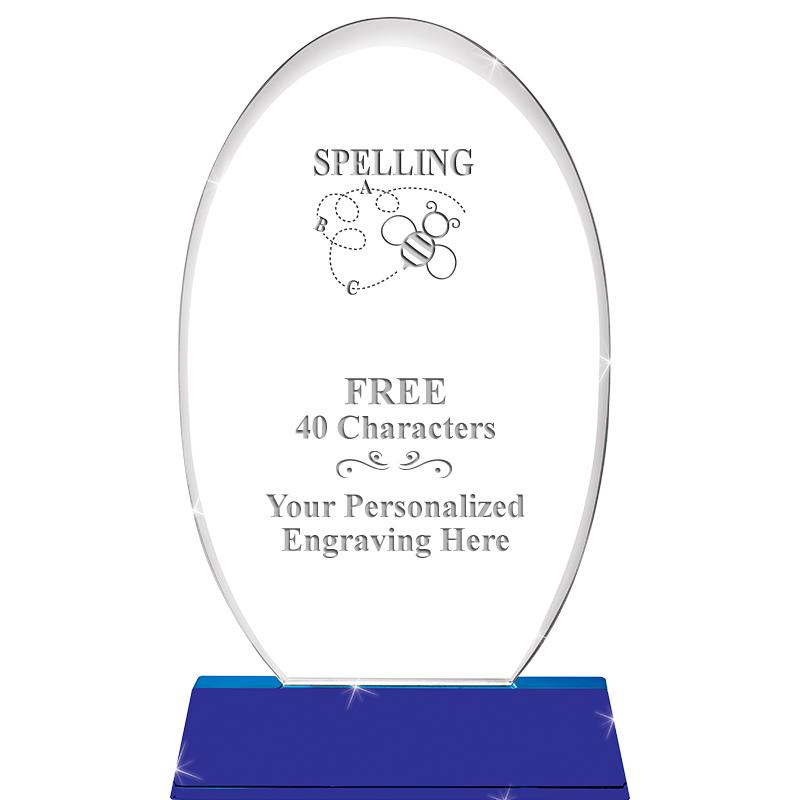 8 1/2"SAPPHIRE ELLIPSE CRYSTAL