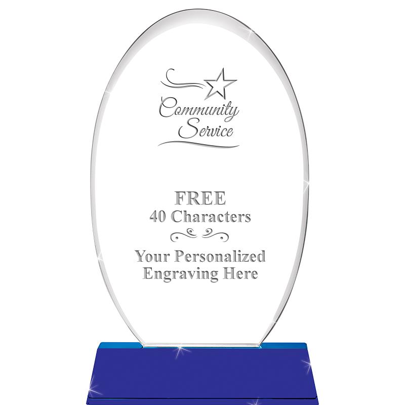 8 1/2"SAPPHIRE ELLIPSE CRYSTAL