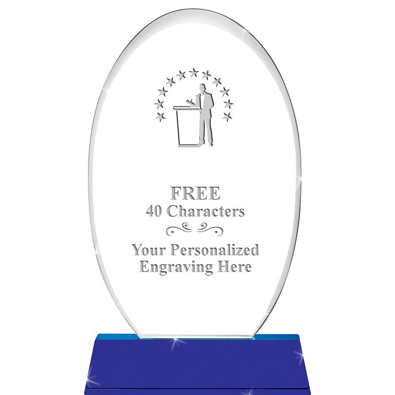 8 1/2"SAPPHIRE ELLIPSE CRYSTAL