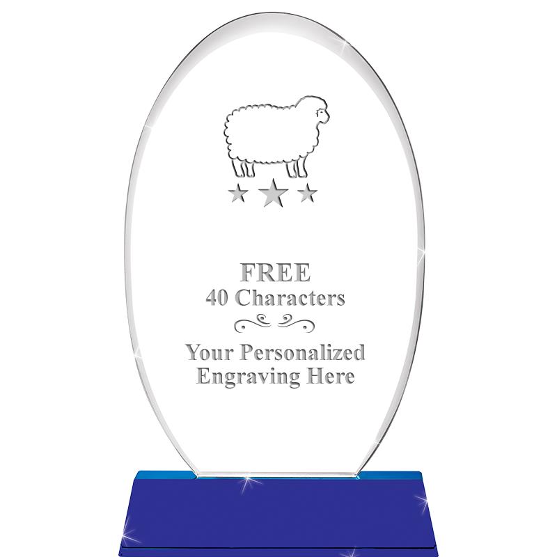 8 1/2"SAPPHIRE ELLIPSE CRYSTAL