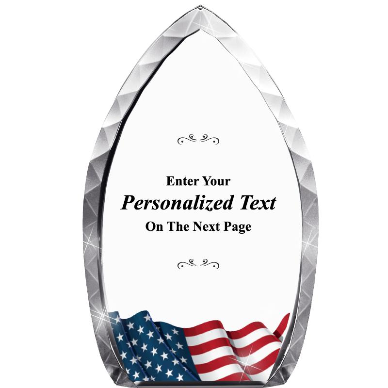 8" FLAG TEAR DROP CRYSTAL