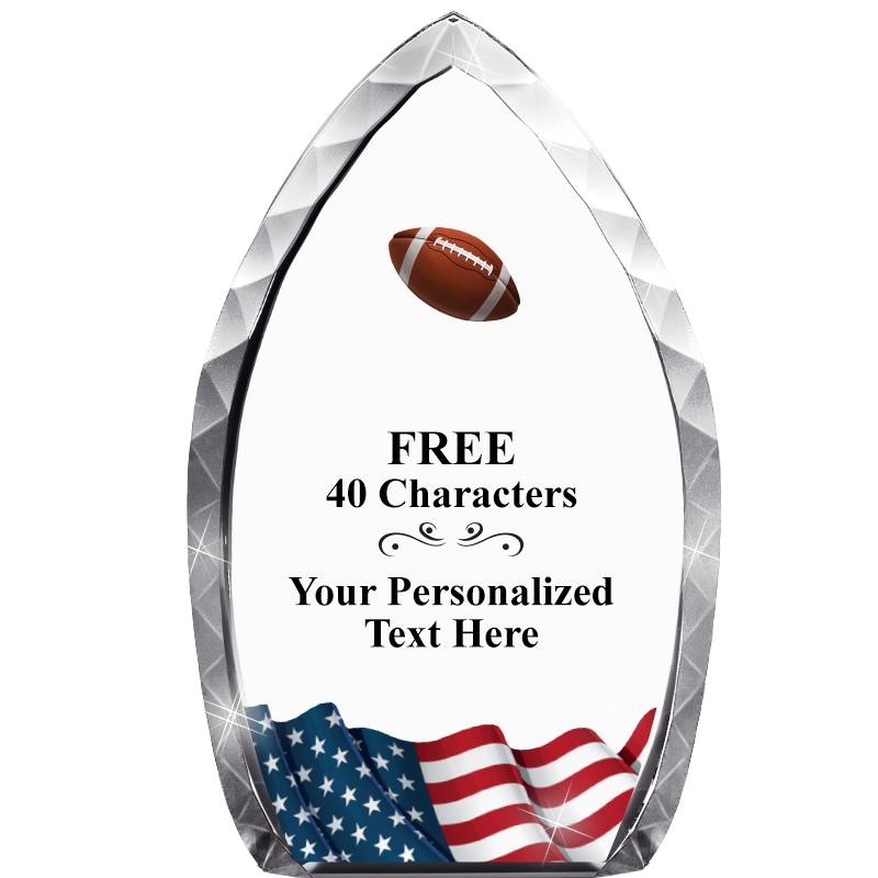 8" FLAG TEAR DROP CRYSTAL