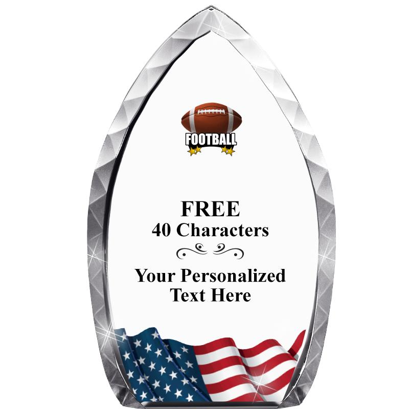 8" FLAG TEAR DROP CRYSTAL