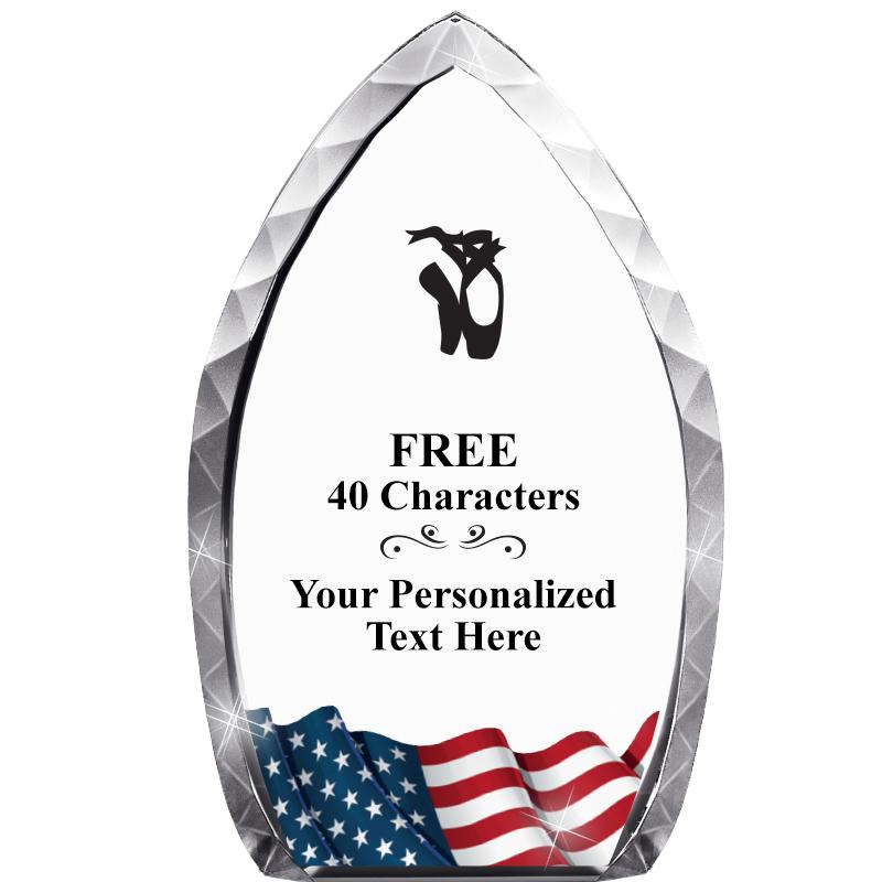 8" FLAG TEAR DROP CRYSTAL