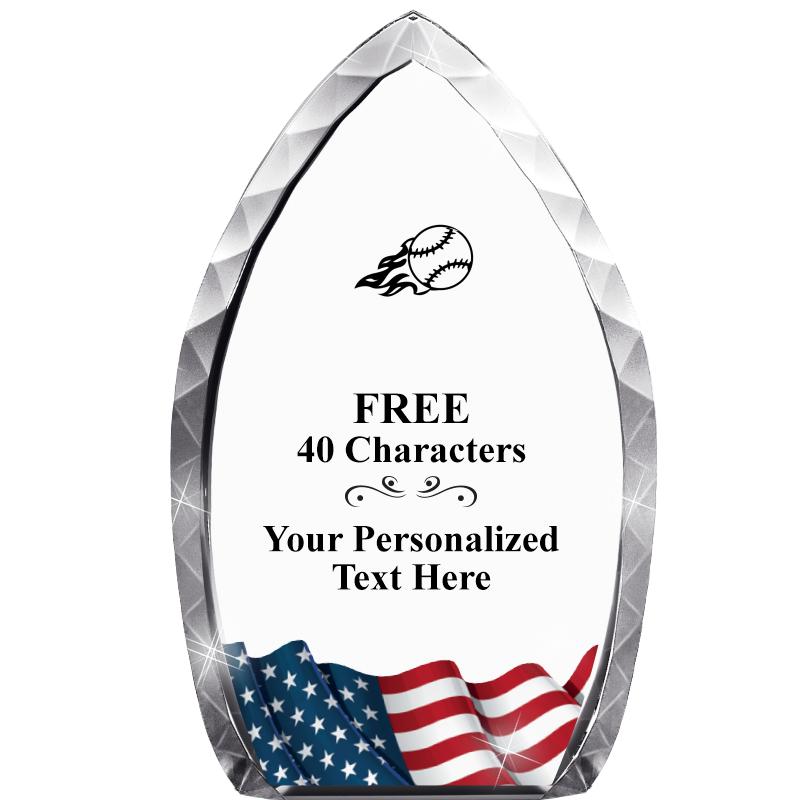 8" FLAG TEAR DROP CRYSTAL