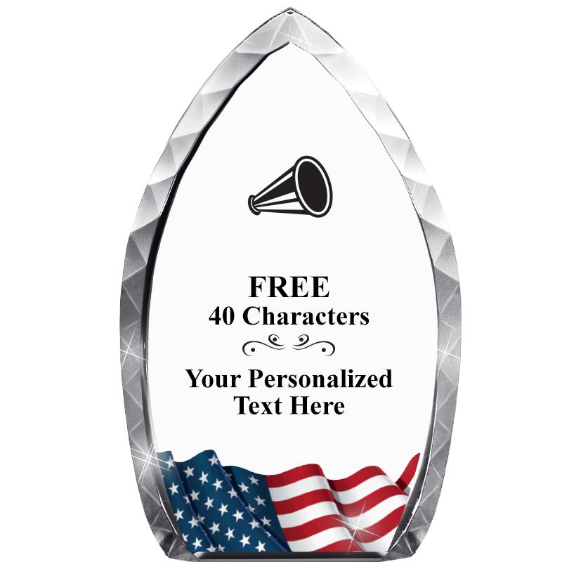 8" FLAG TEAR DROP CRYSTAL