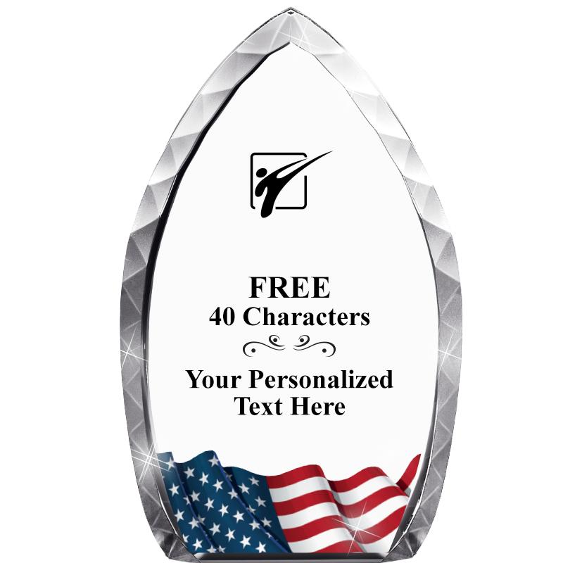 8" FLAG TEAR DROP CRYSTAL