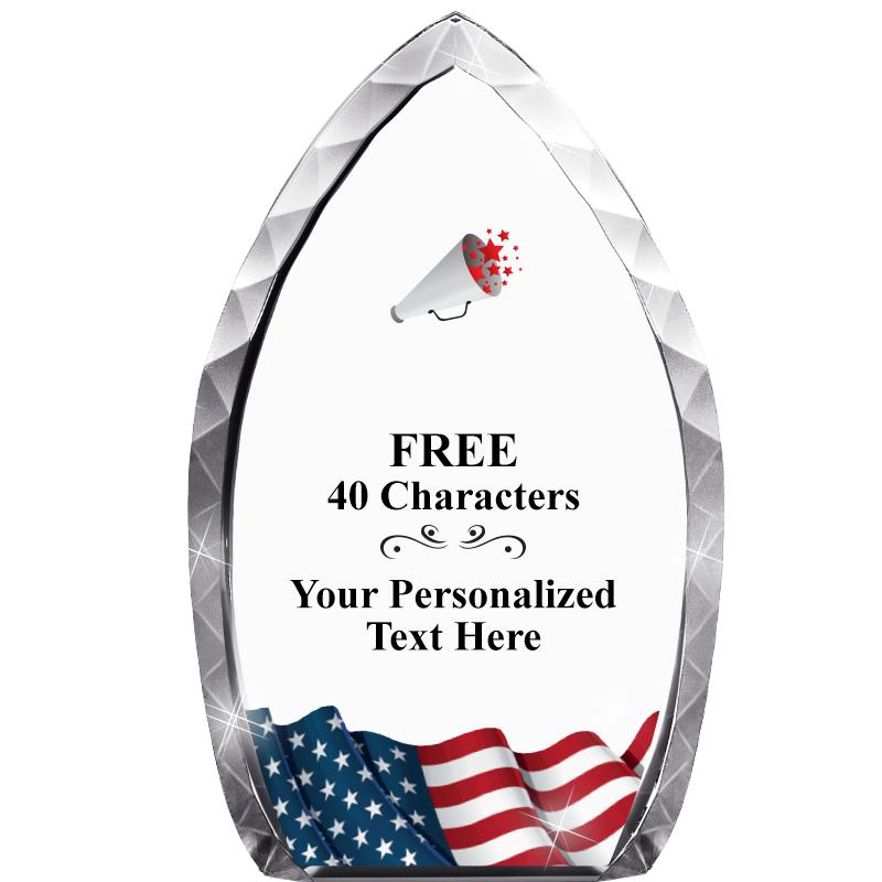 8" FLAG TEAR DROP CRYSTAL