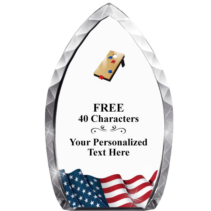 8" FLAG TEAR DROP CRYSTAL