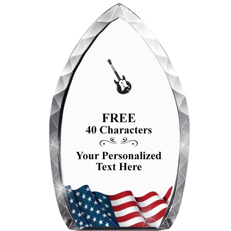 8" FLAG TEAR DROP CRYSTAL