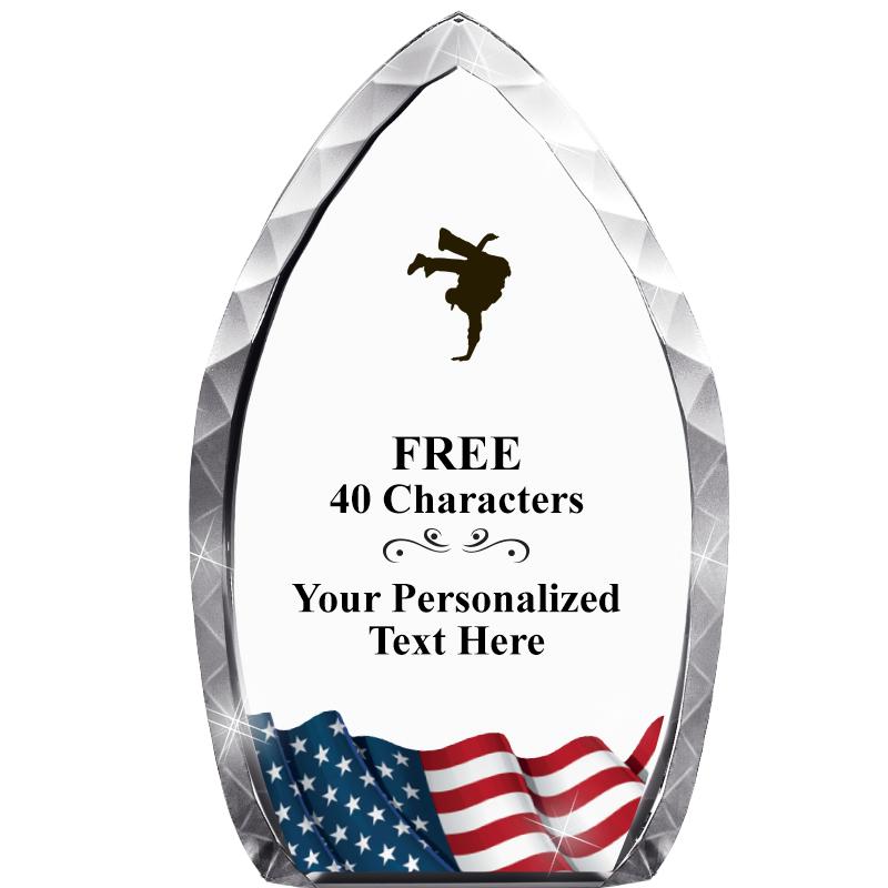 8" FLAG TEAR DROP CRYSTAL