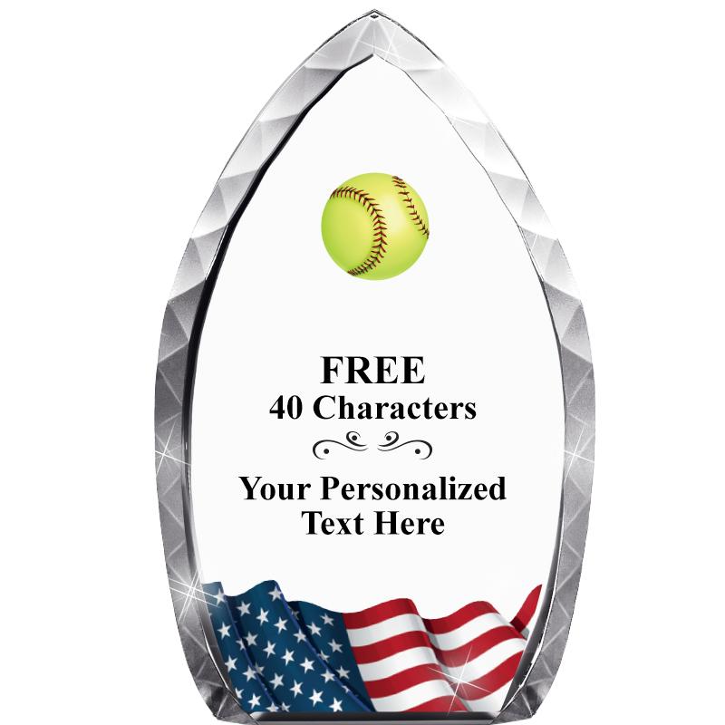 8" FLAG TEAR DROP CRYSTAL