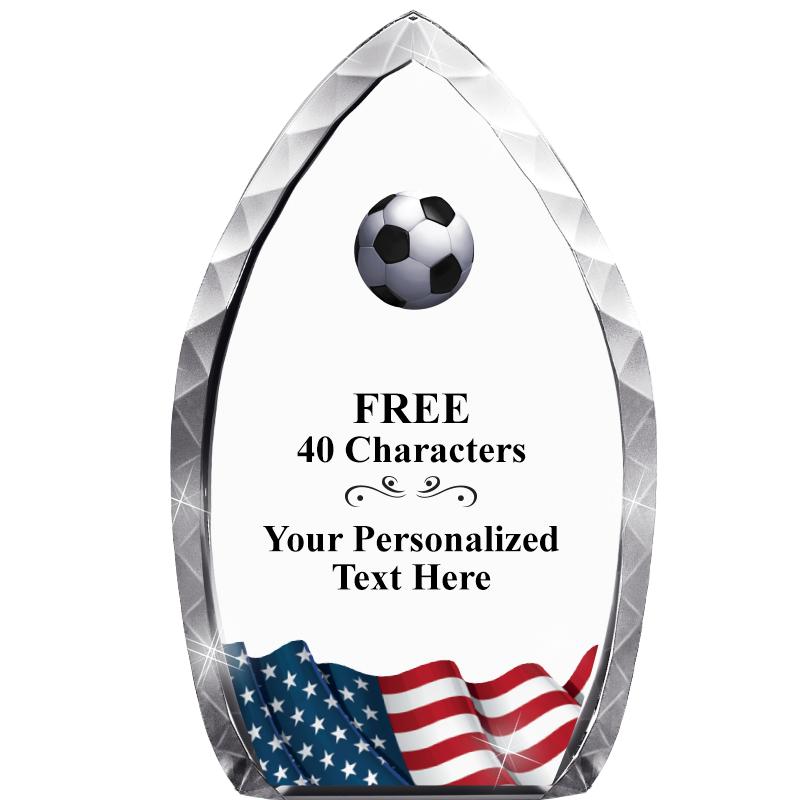 8" FLAG TEAR DROP CRYSTAL