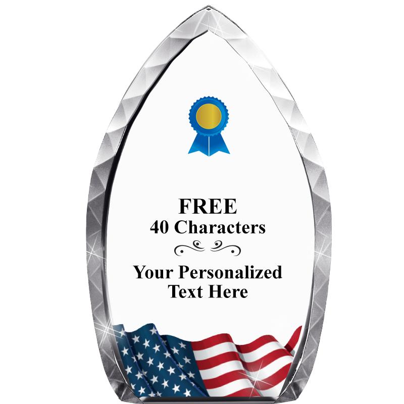 8" FLAG TEAR DROP CRYSTAL