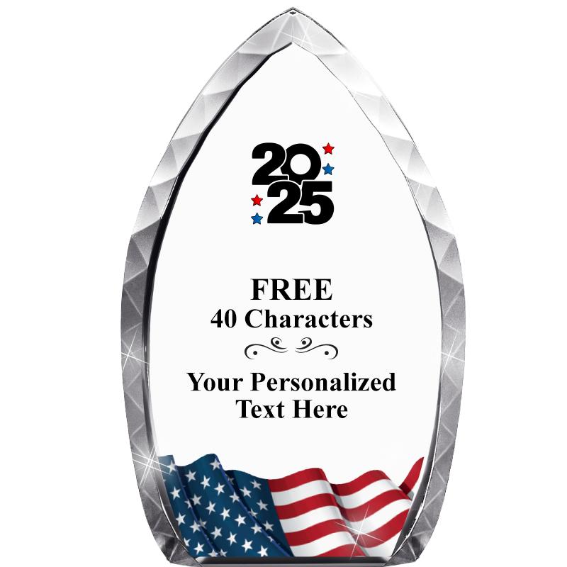 8" FLAG TEAR DROP CRYSTAL