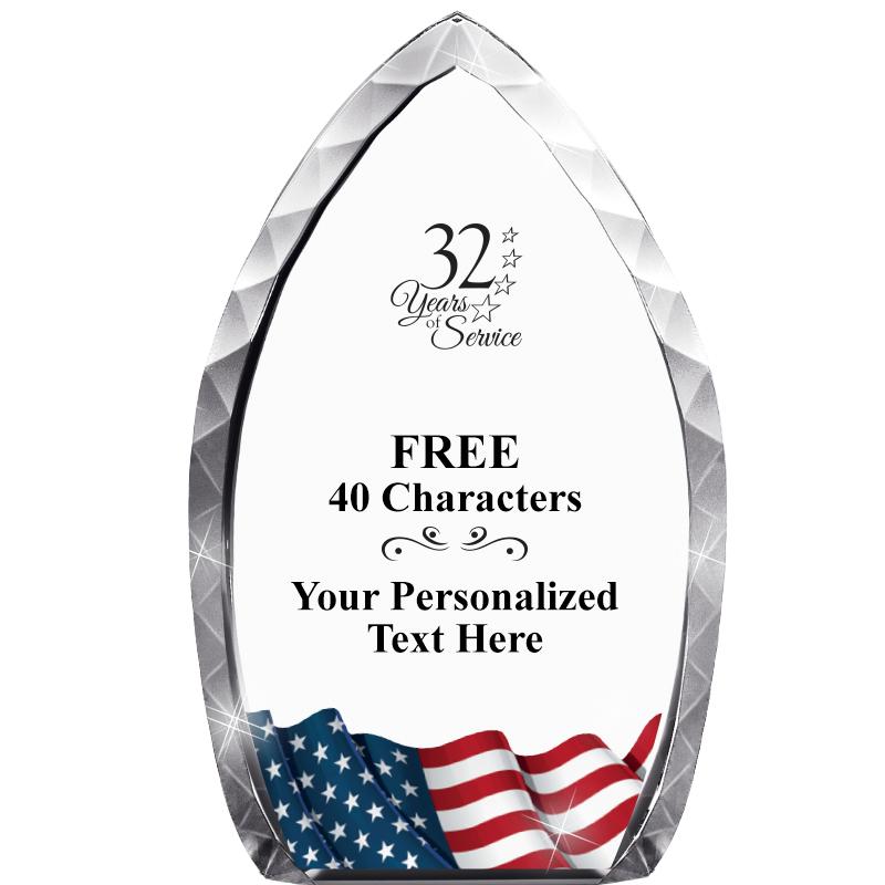 8" FLAG TEAR DROP CRYSTAL