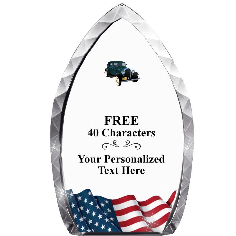 8" FLAG TEAR DROP CRYSTAL