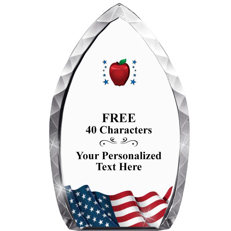 8" FLAG TEAR DROP CRYSTAL