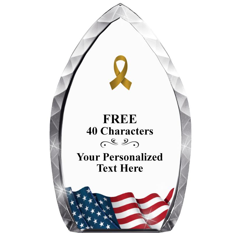 8" FLAG TEAR DROP CRYSTAL