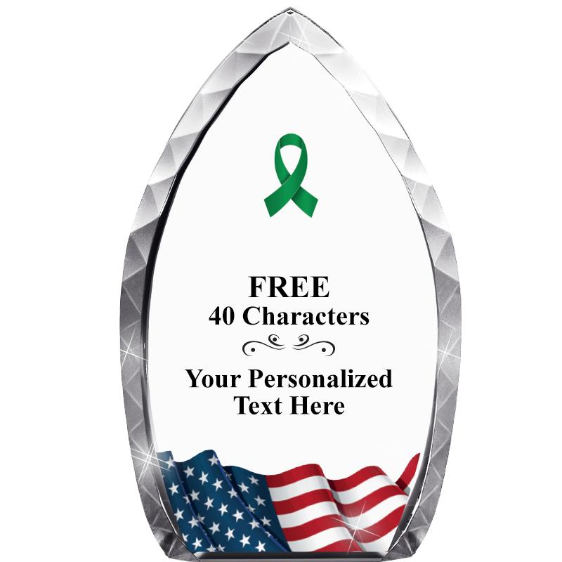 8" FLAG TEAR DROP CRYSTAL