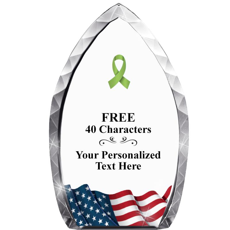 8" FLAG TEAR DROP CRYSTAL