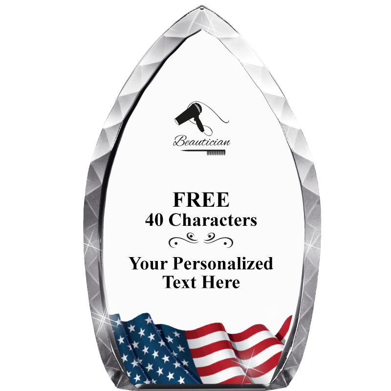 8" FLAG TEAR DROP CRYSTAL