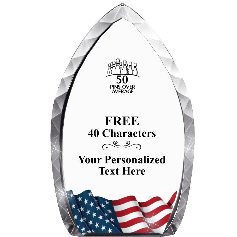 8" FLAG TEAR DROP CRYSTAL