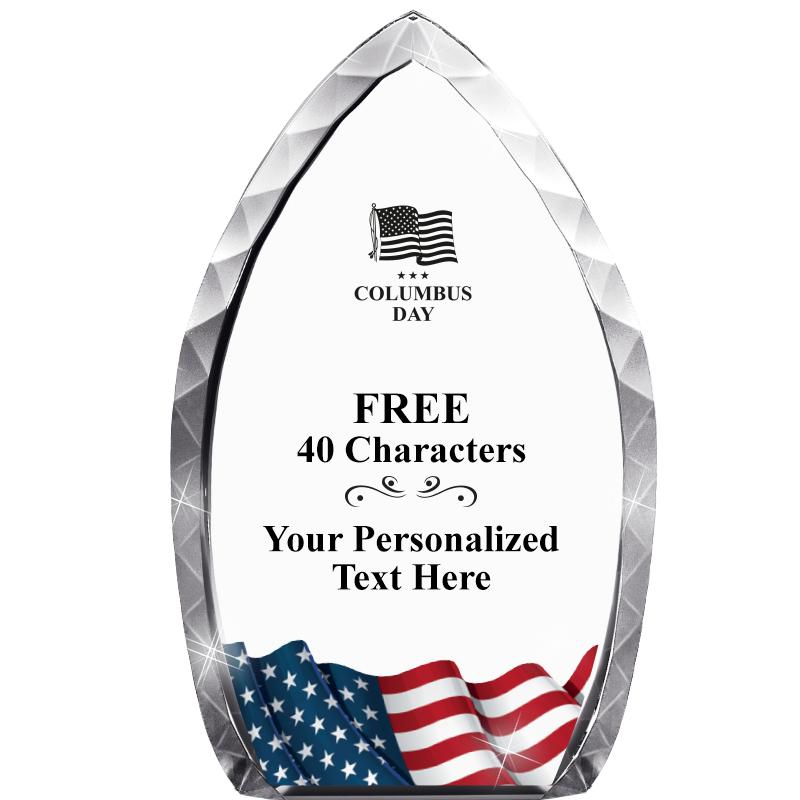 8" FLAG TEAR DROP CRYSTAL