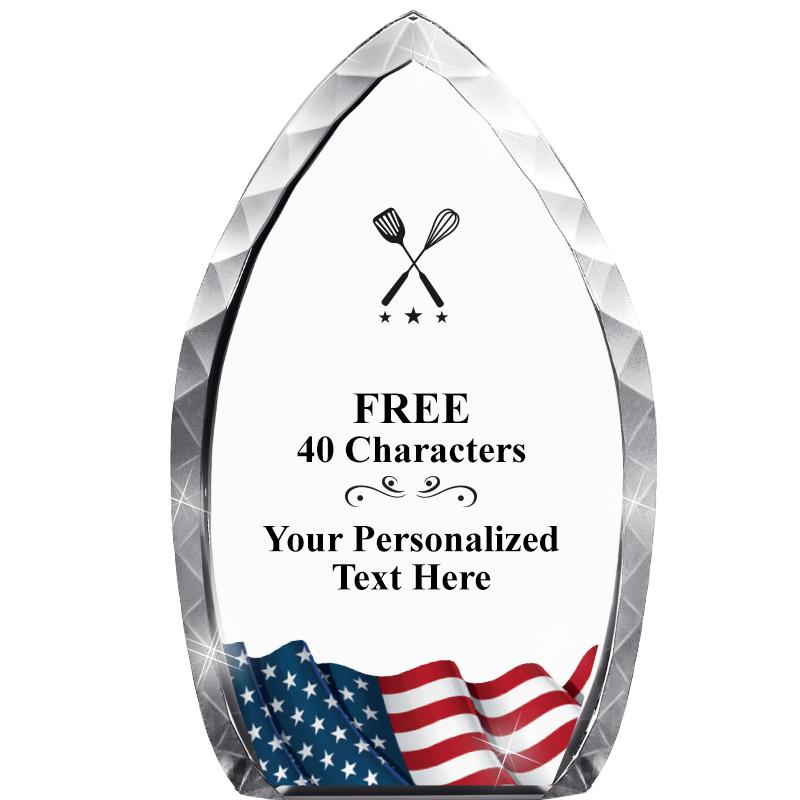 8" FLAG TEAR DROP CRYSTAL